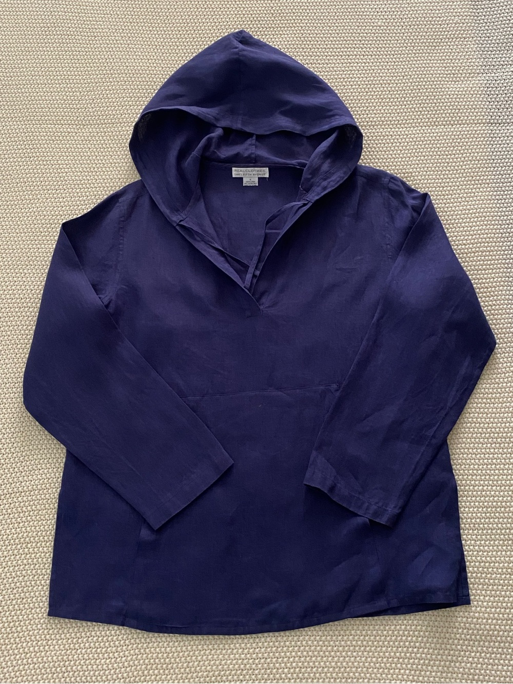 Real Clothes line by Saks Fifth Avenue. 100% Linen  pullover hoodie Size 4